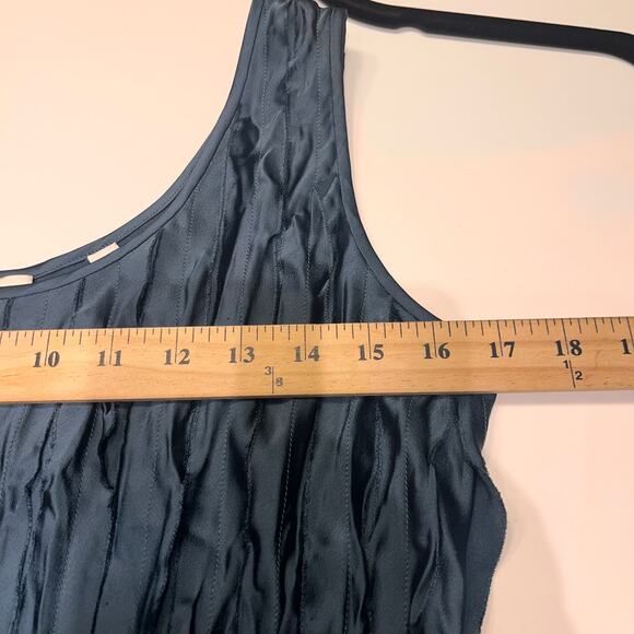 Vince Marine Stone Sleeveless Crushed Satin Bias Tank Midi Dress Size XS - Picture 5 of 7